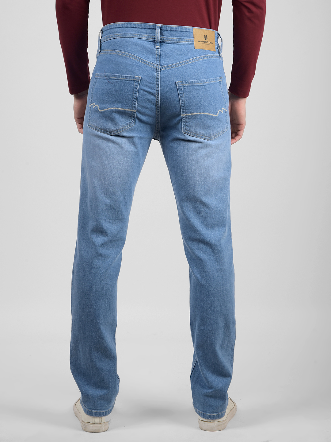 Numero Uno Men Solid Blue Jeans